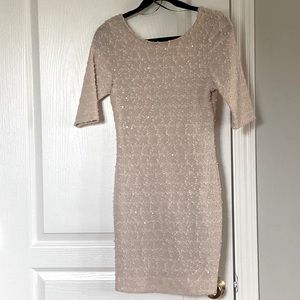 Elegant nude bodycon dress